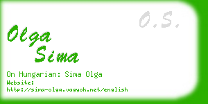 olga sima business card